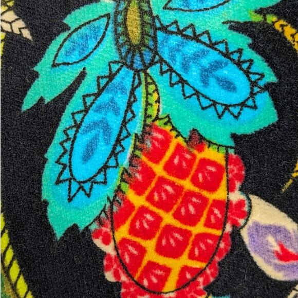 Vintage 70's SAKS FIFTH AVENUE Cotton Velvet Wrap Skirt Psychedelic Asian Floral - Picture 9 of 12